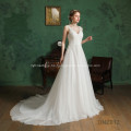 V neck gray modest glamor a line lacey bridal gown express silk wedding dress